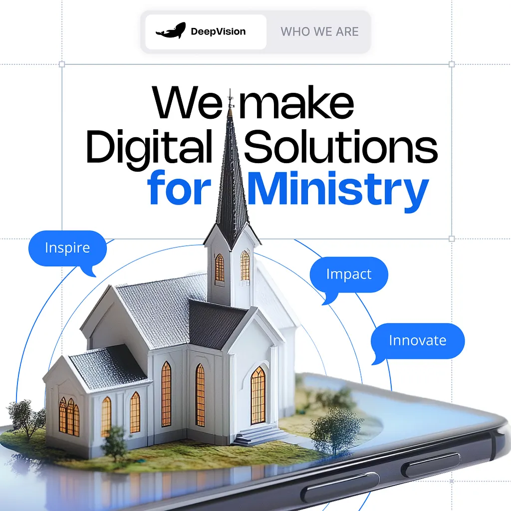 Mobile landing page design with a phone screen and campaign messaging call-outs: Inspire, Impact, Innovate